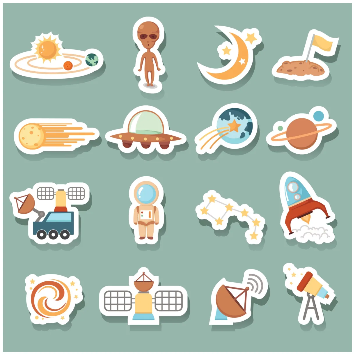 Space icons set 3101177 Vector Art at Vecteezy