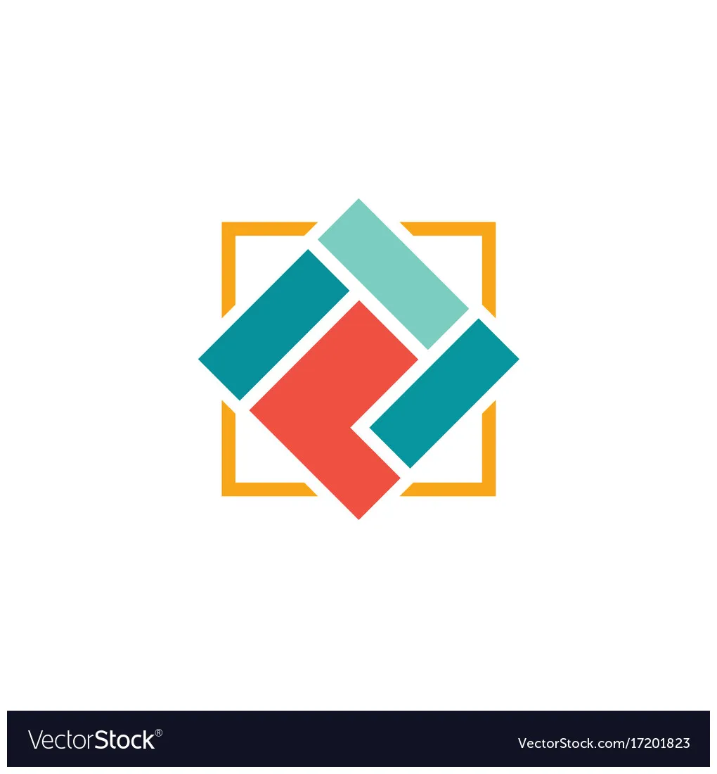 Square shape geometry logo vector