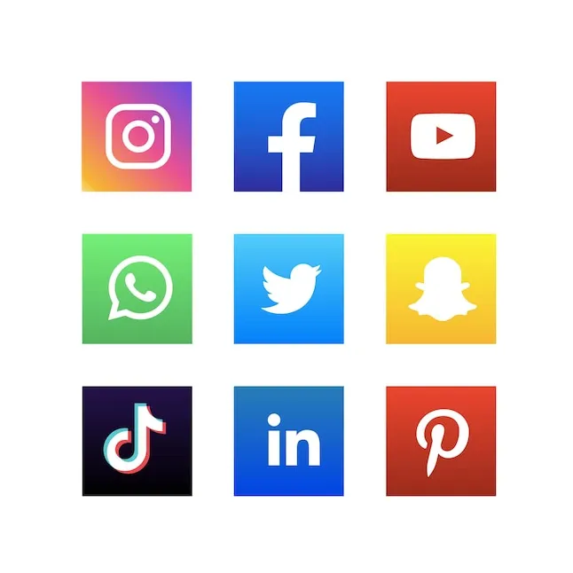 Premium vector social media icons square social media logos on white printable coloring page