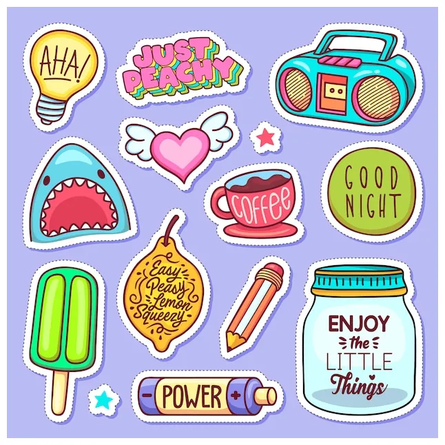 Digital stickers bilder kostenloser download auf freepik
