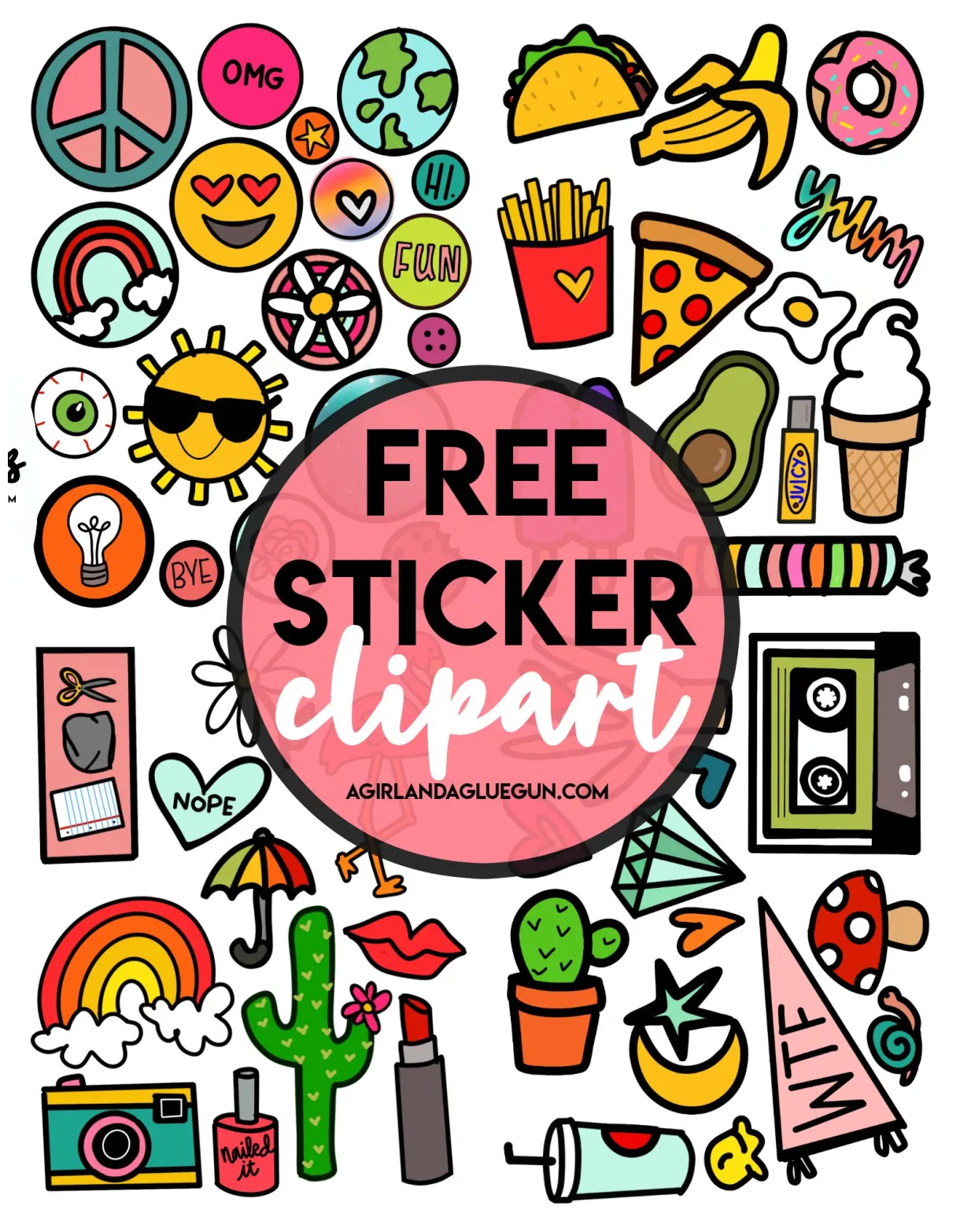 Free sticker printables artofit printable coloring page