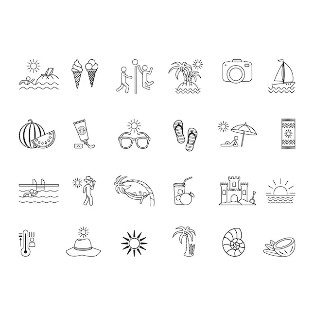 Premium Vector | Summer Icons Set