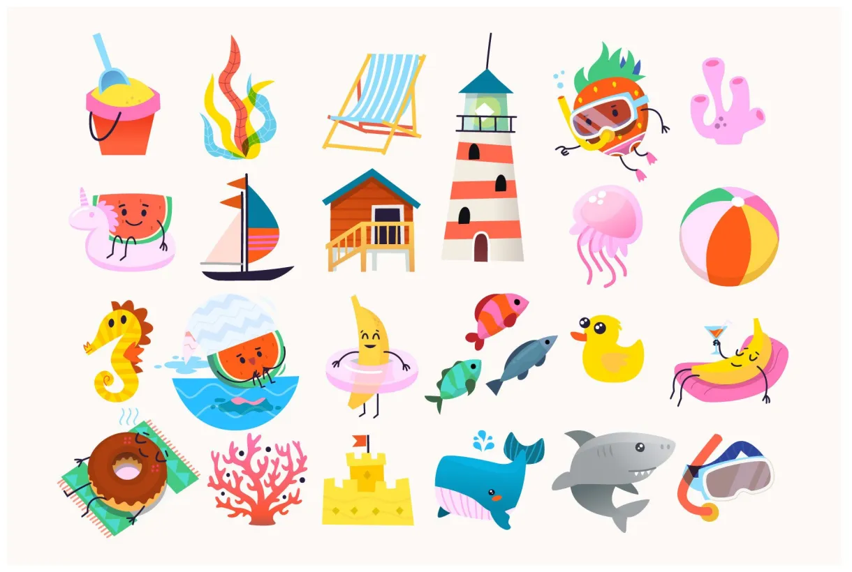 Beach collection graphic by moonery · creative fabrica