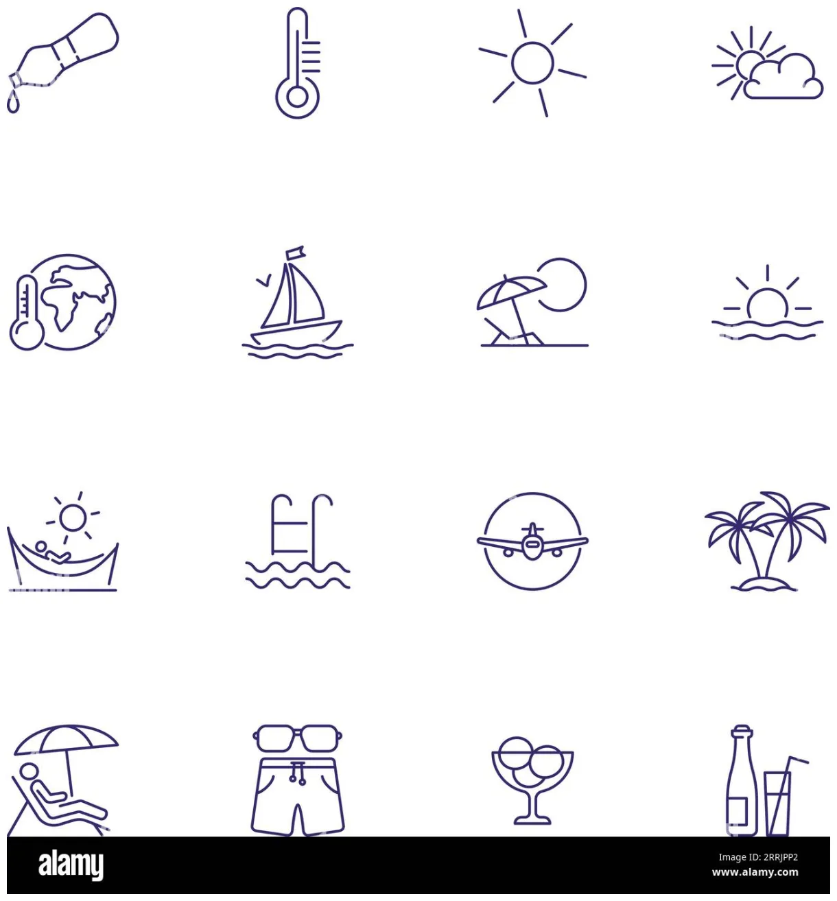 Summer vacation icons Stock Vector Image & Art - Alamy