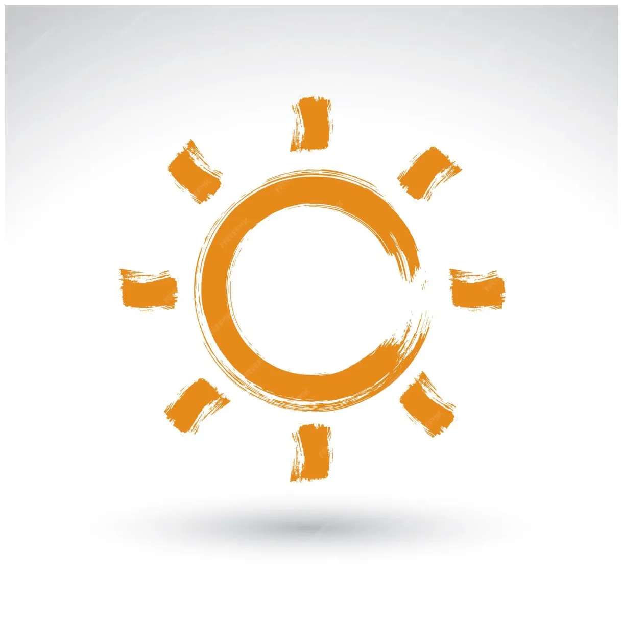 Premium vector hand drawn simple vector sun icon, brush drawing