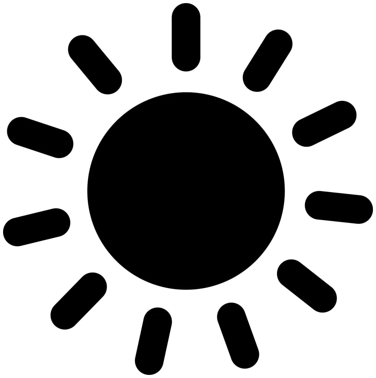 Black and white sun icon in flat style. 24293862 vector art at vecteezy