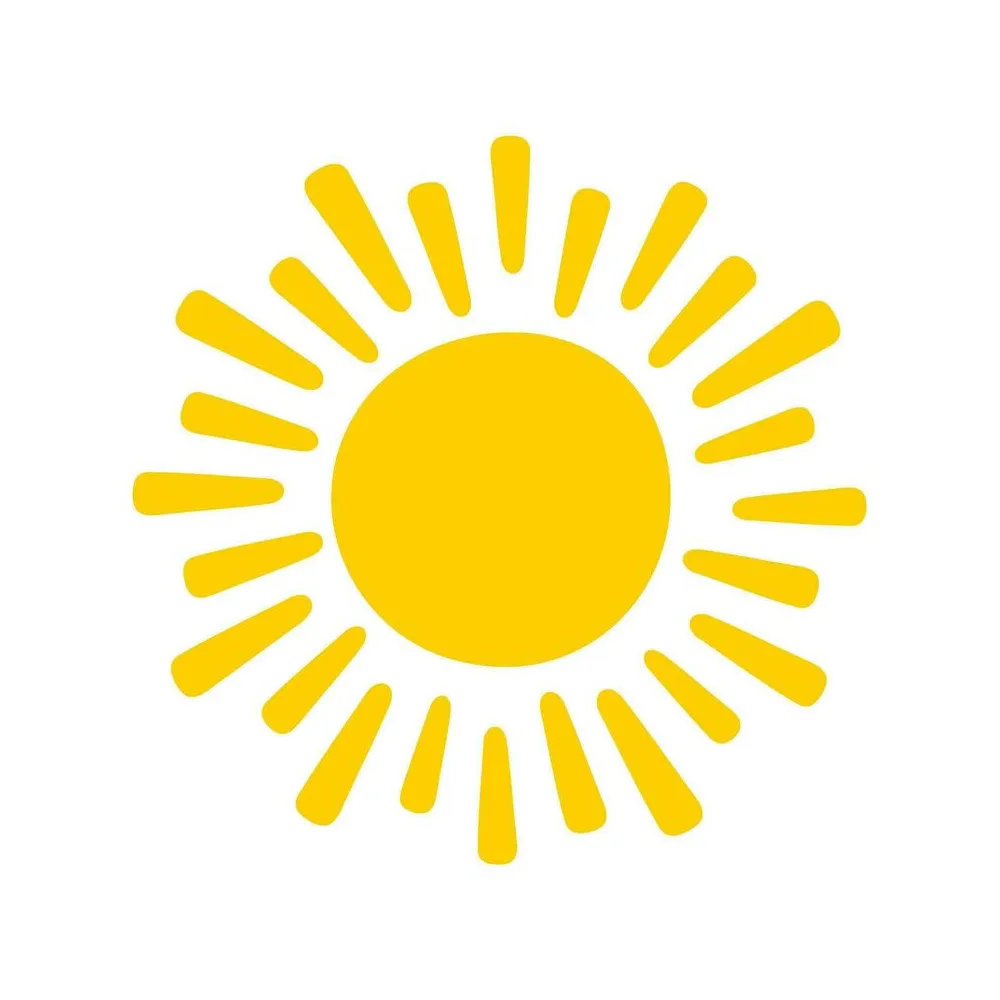 Sun icon. the silhouette of the sun shining brightly on a spring