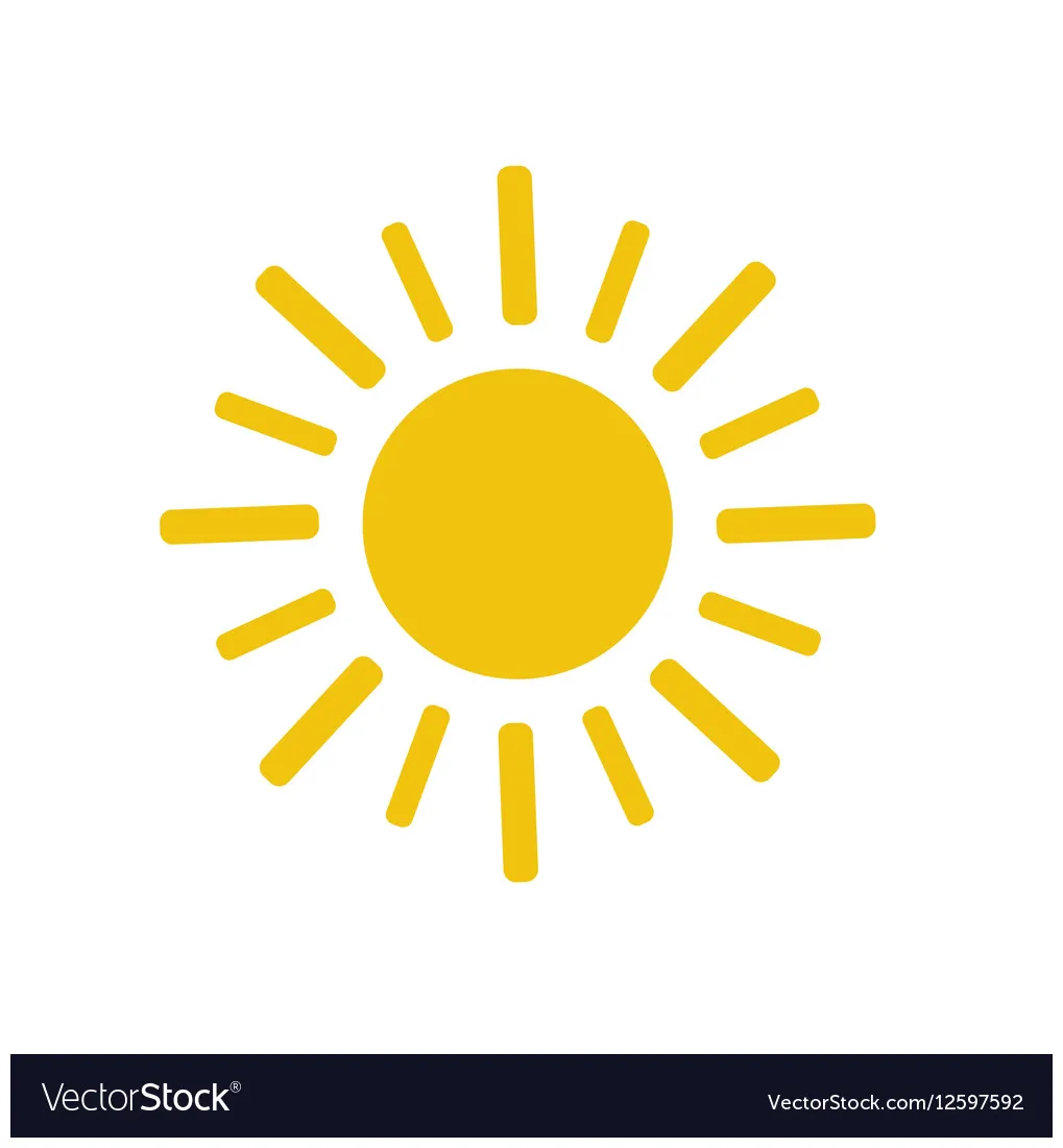 Yellow sun icon vector vectorstock