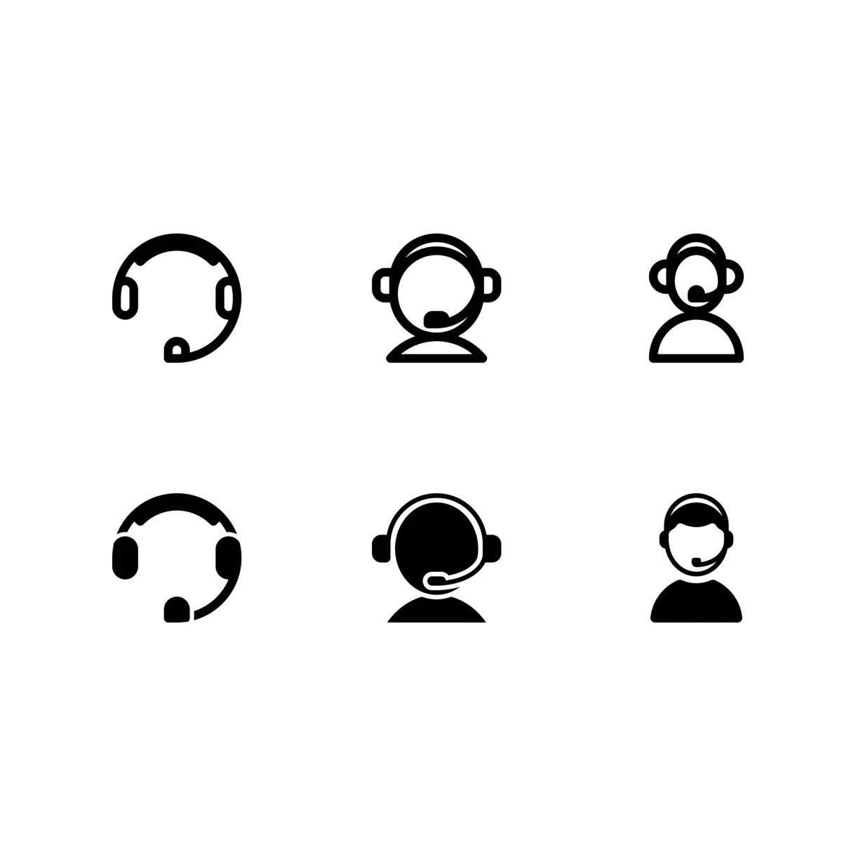 set of support icons 22060012 Vector Art at Vecteezy