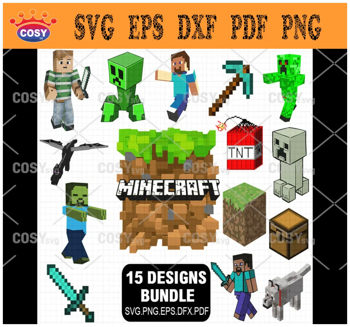 Minecafts bundle svg, bundle layer svg minecraft, game bundle, svg