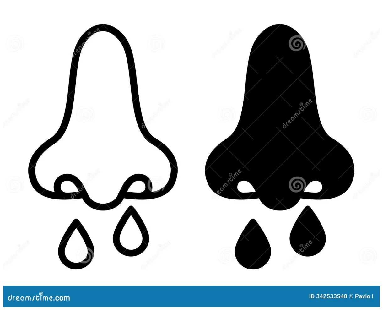 Runny Nose Icons and Flu Symbol, Allergies Stock Vector - Illustration