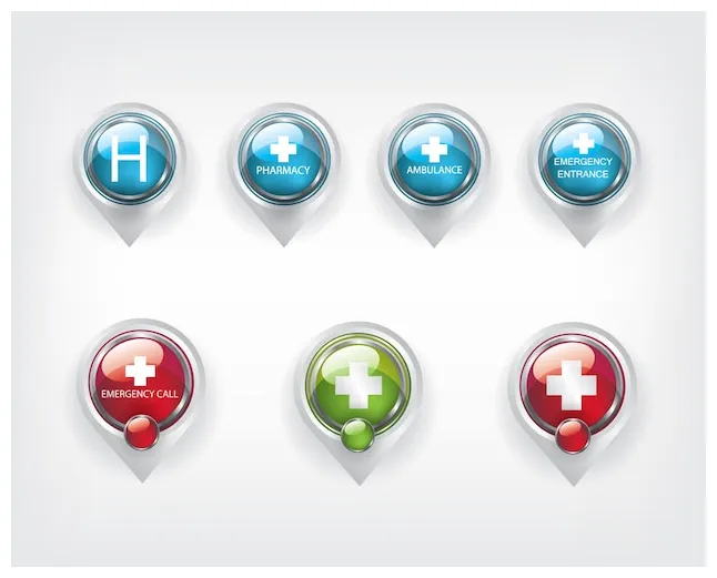 Premium Vector | Medical emerency symbol icons