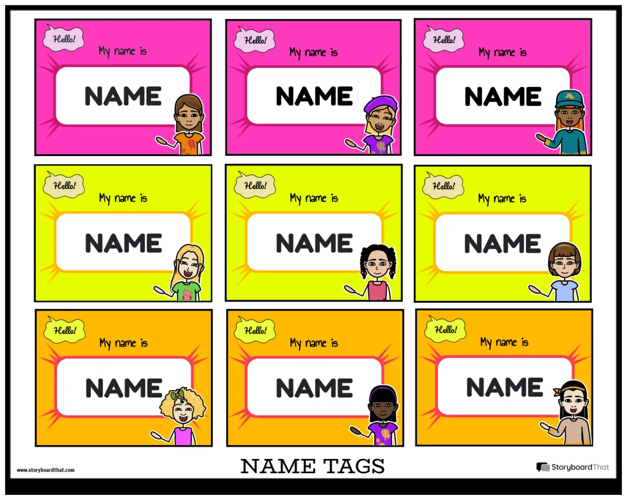 Name tags for kids templates free name tag template vector art, icons printable coloring page