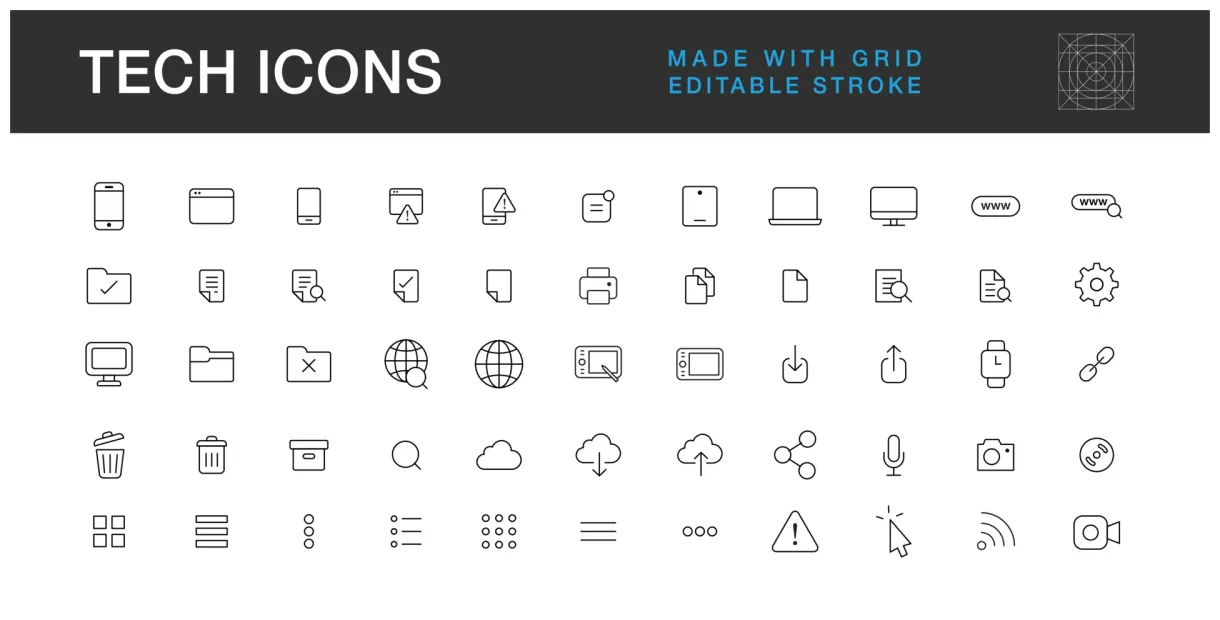 Technology Icons Vector Art, Icons, and Graphics for Free Download
