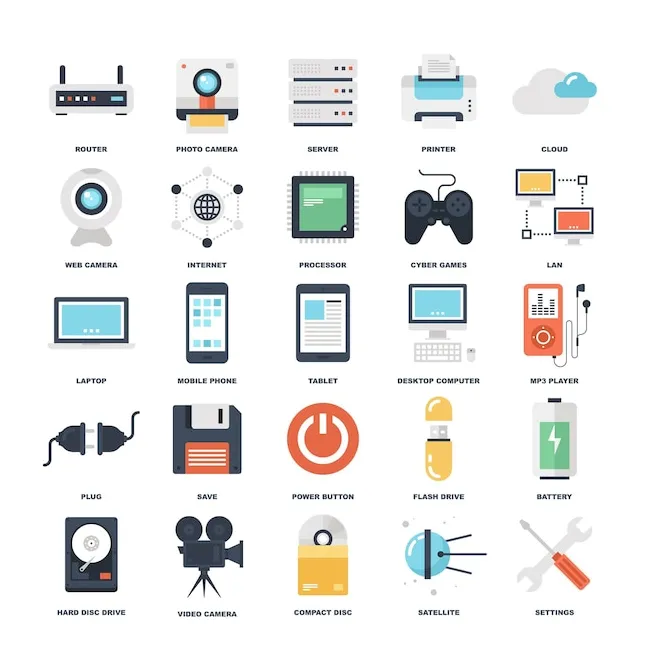 Premium Vector | Technology icons