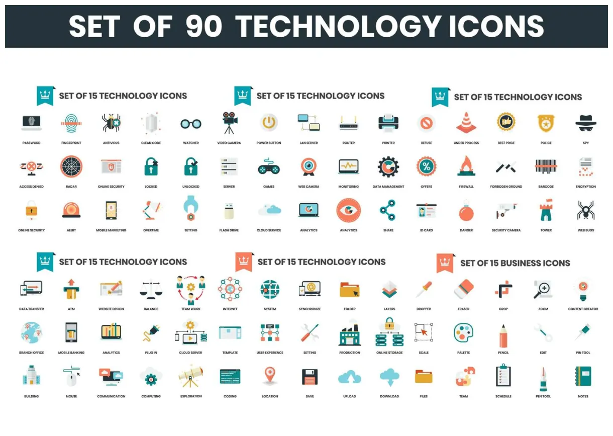 Technology Icons Vector Art, Icons, and Graphics for Free Download