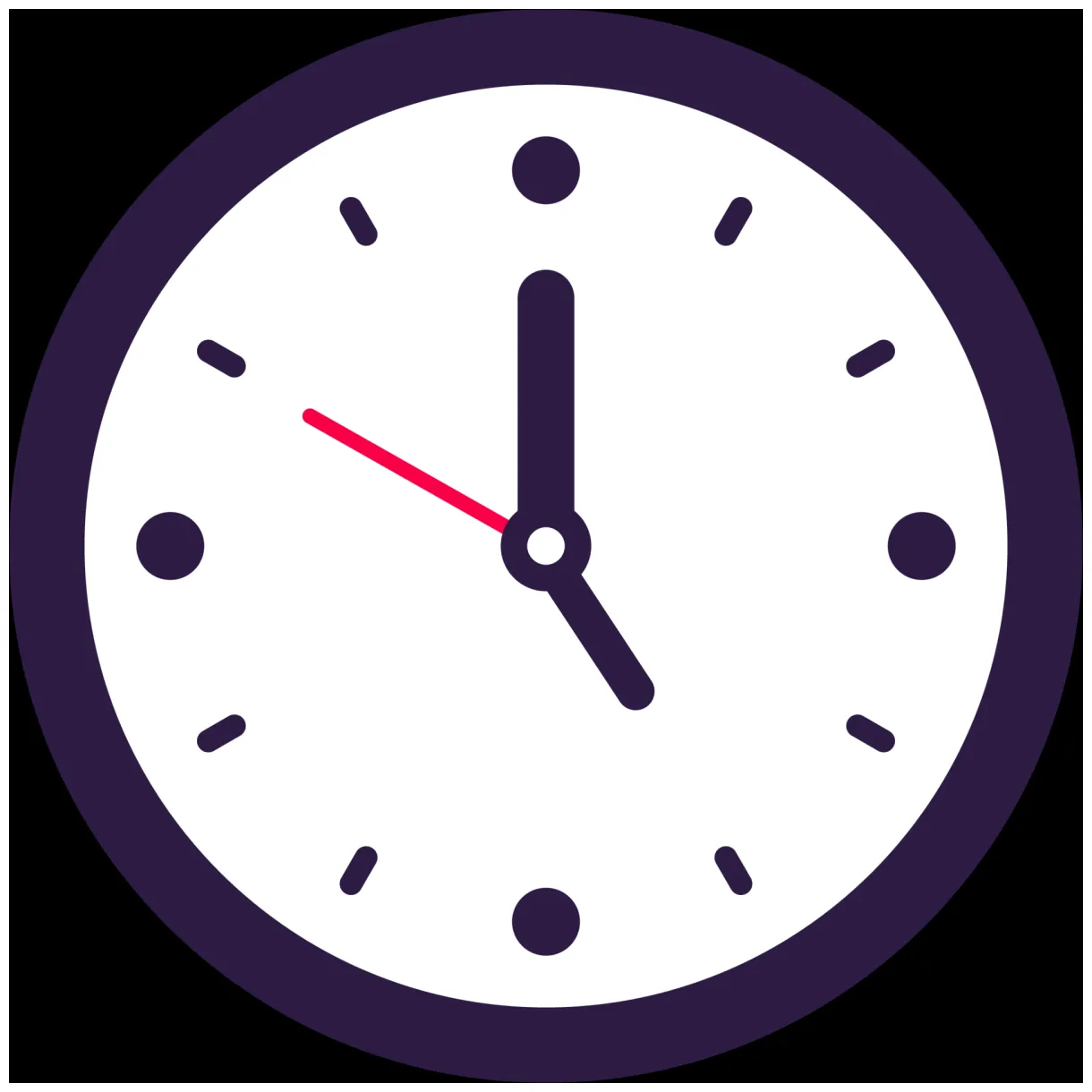 Clock icon in flat design style. analog time signs illustration