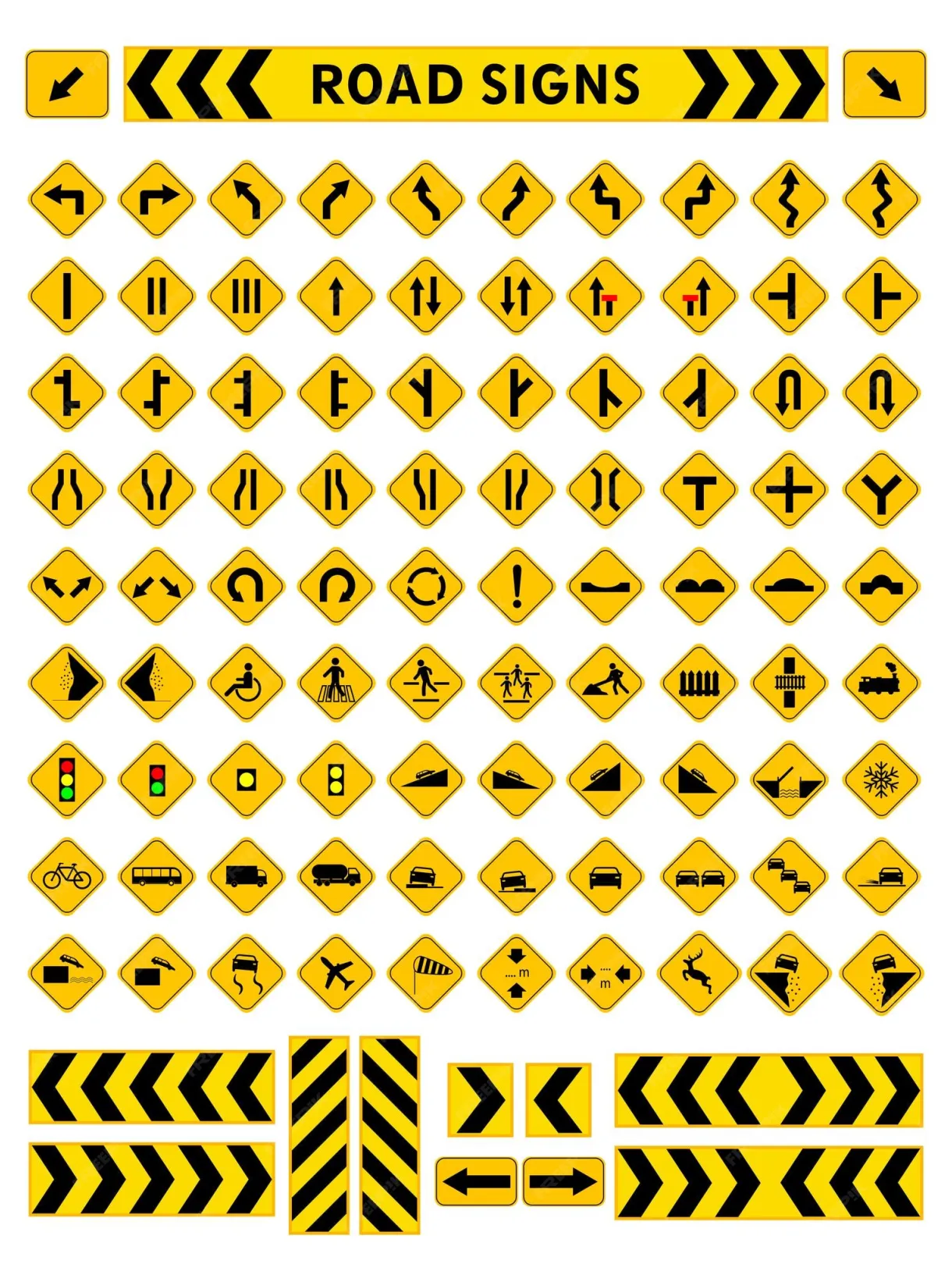 Premium vector traffic and road signs. vector illustration