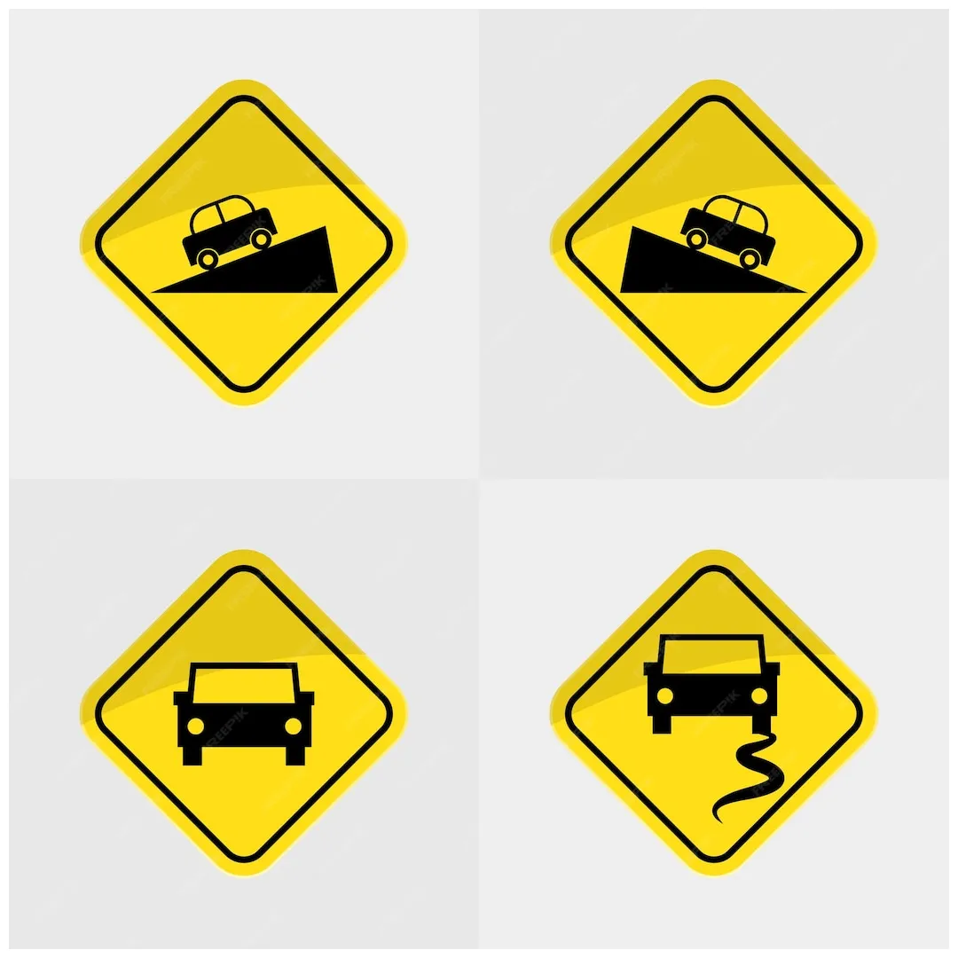 Premium vector yellow traffic signs eps vector