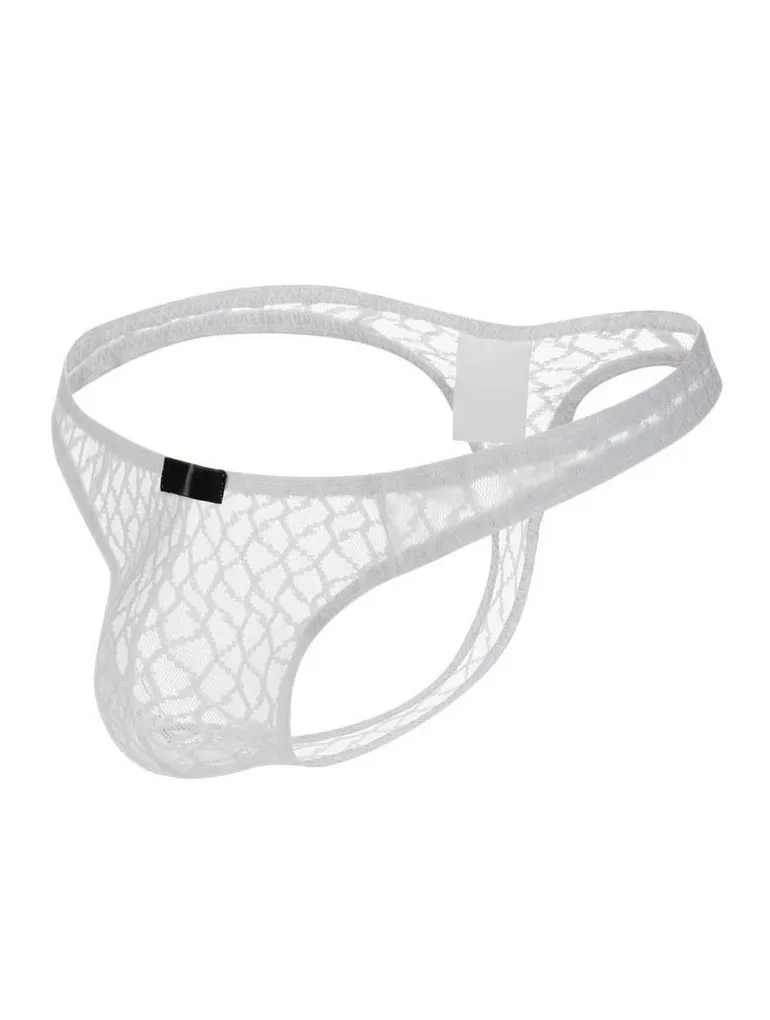 Lingerie masculine semi-transparente orange, culottes, string