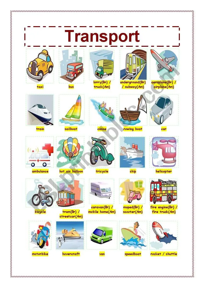 Transport + puzzle esl worksheet by pepelie