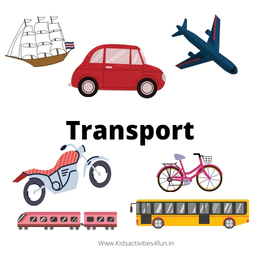 3 modes of transport school project model for kids, & transport short printable coloring page