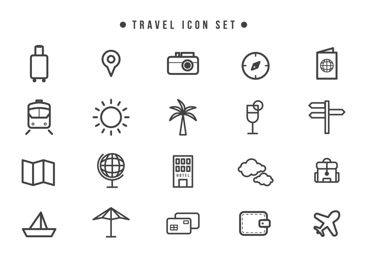 Travel icons free vector art 33939 s