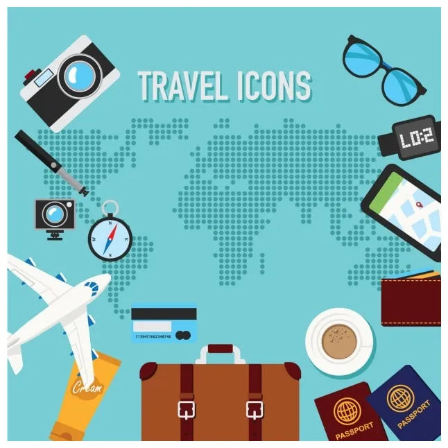Free vector travel icons collection