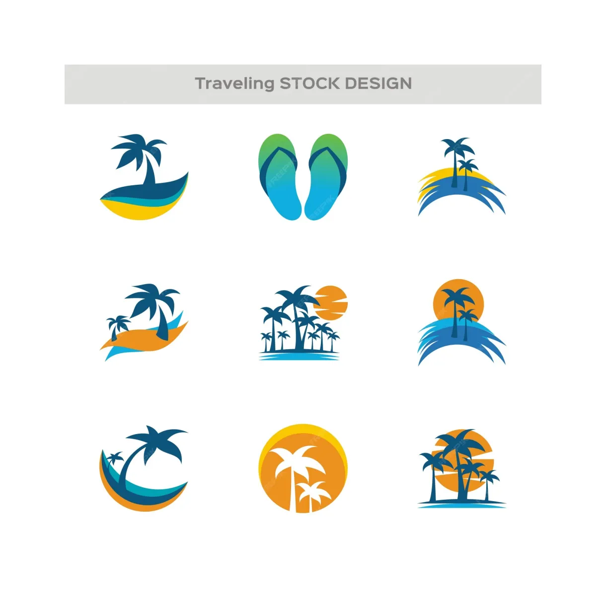 Premium vector travel logos set