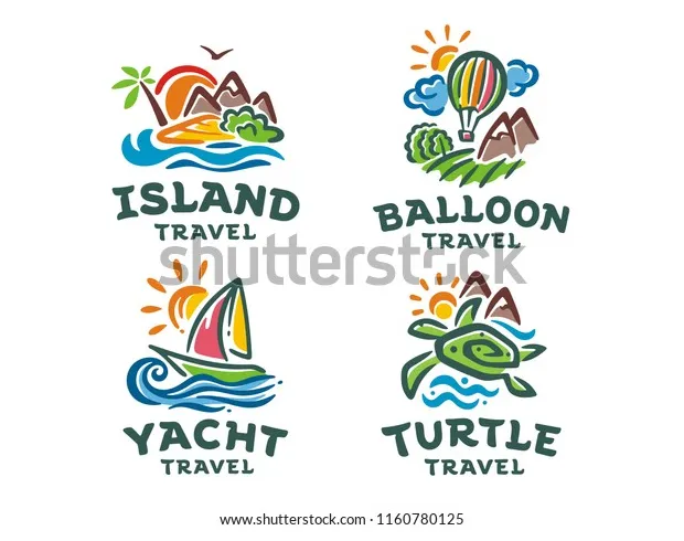 Vector set 4 logos travel illustration stock vector