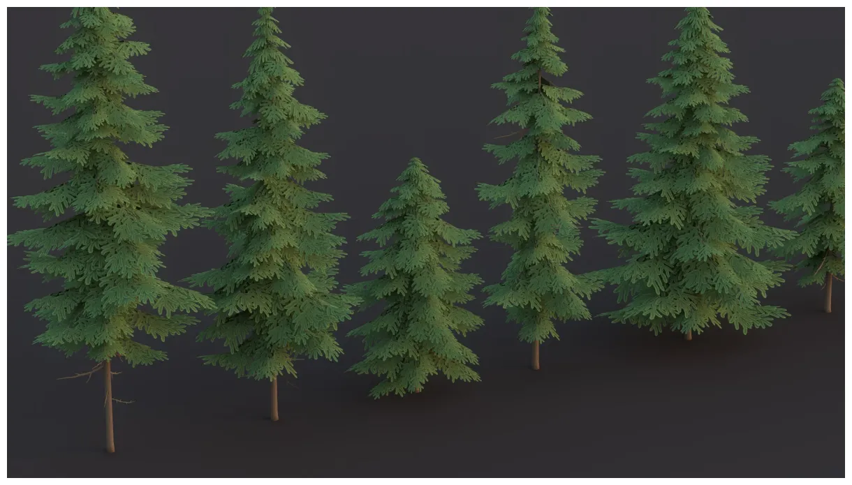 3d pine tree pack low poly g90 model turbosquid 1863555