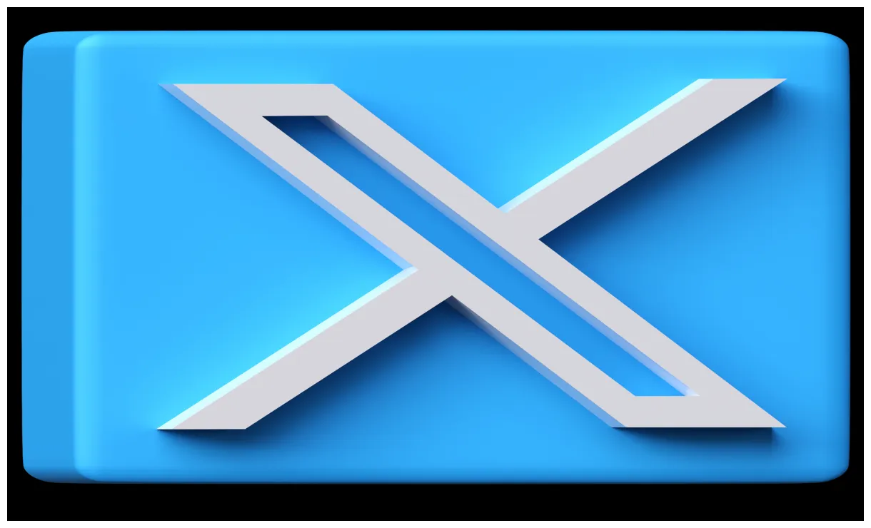 Twitter brand new logo 3 D with new X-shaped graphic of the world's