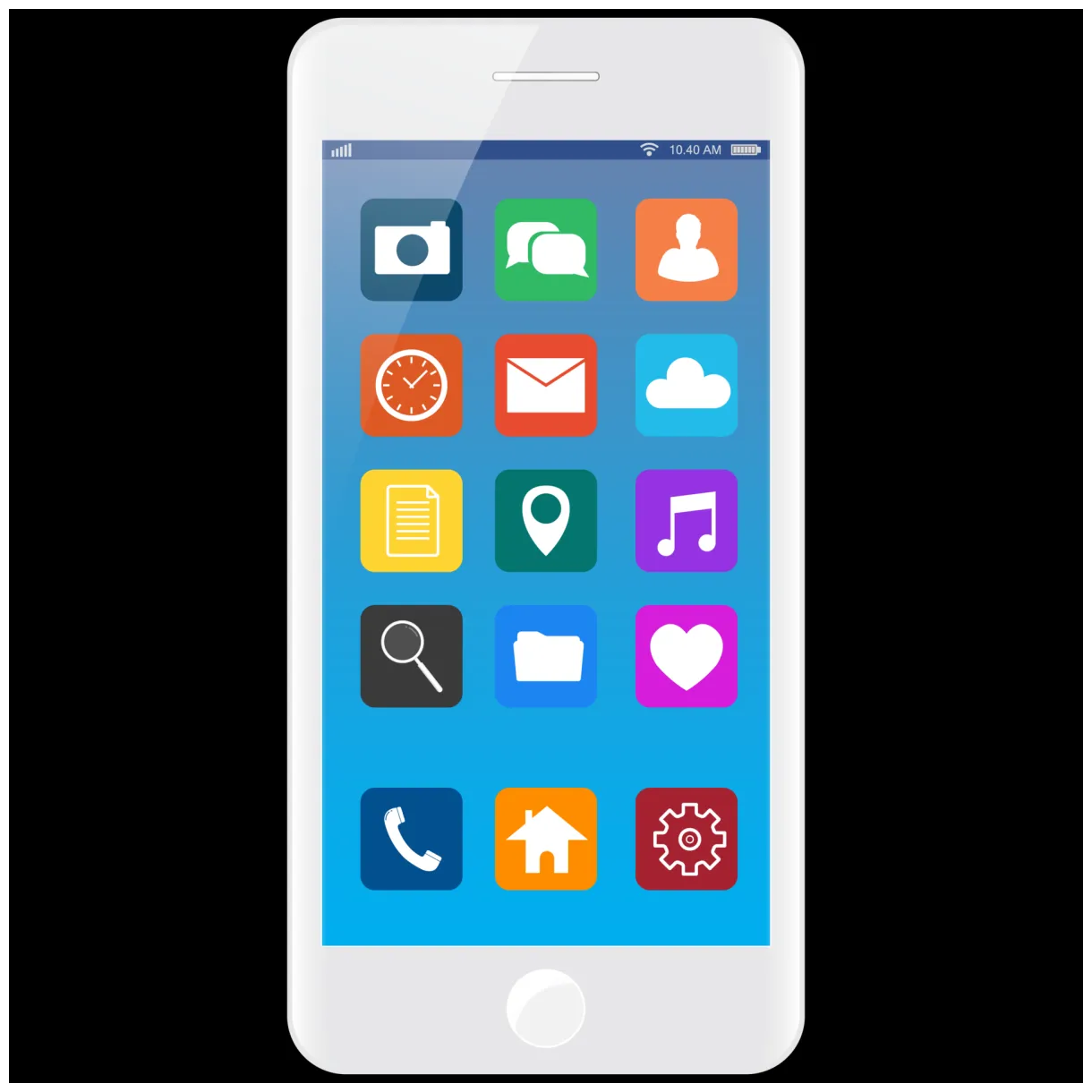 New realistic mobile smartphone modern style. smartphone with ui icons