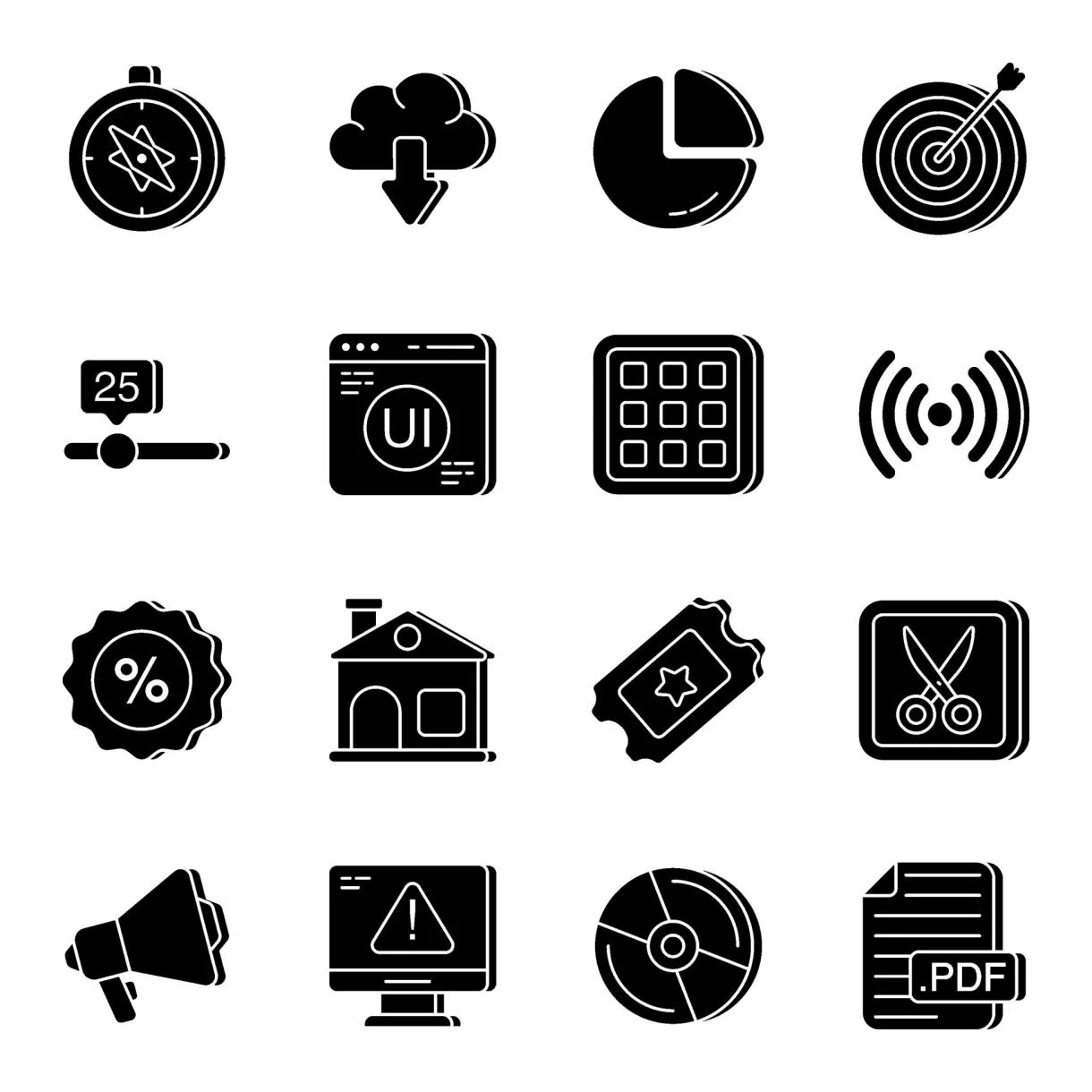 Pack of ux solid icons 25838084 vector art at vecteezy