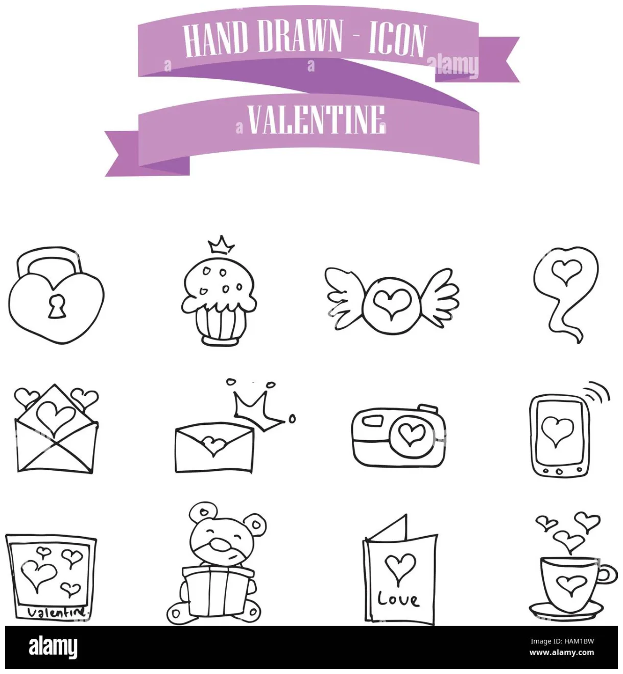 Illustration of valentine icons collection Stock Vector Image & Art - Alamy
