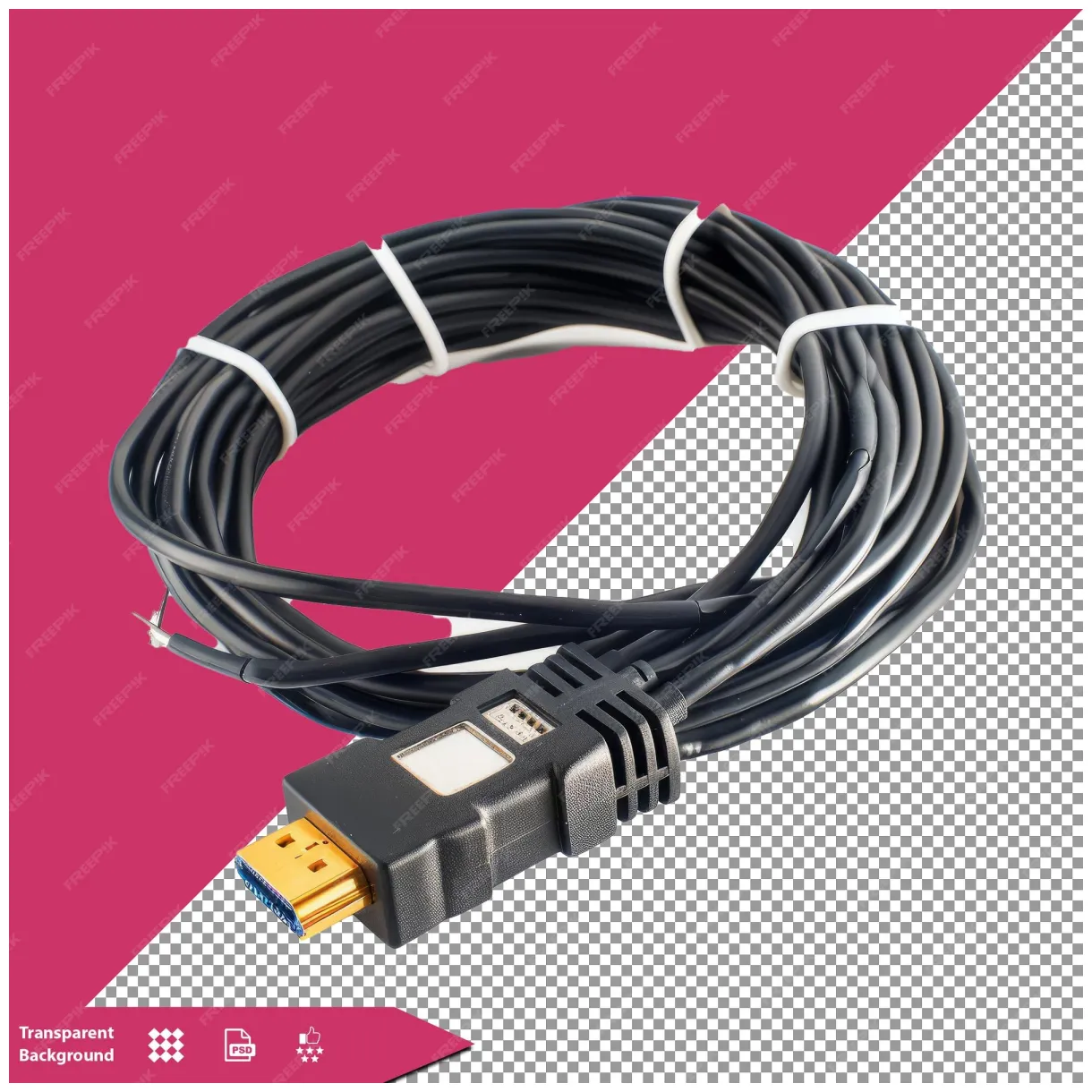 Premium psd network cable coupler on transparent png psd