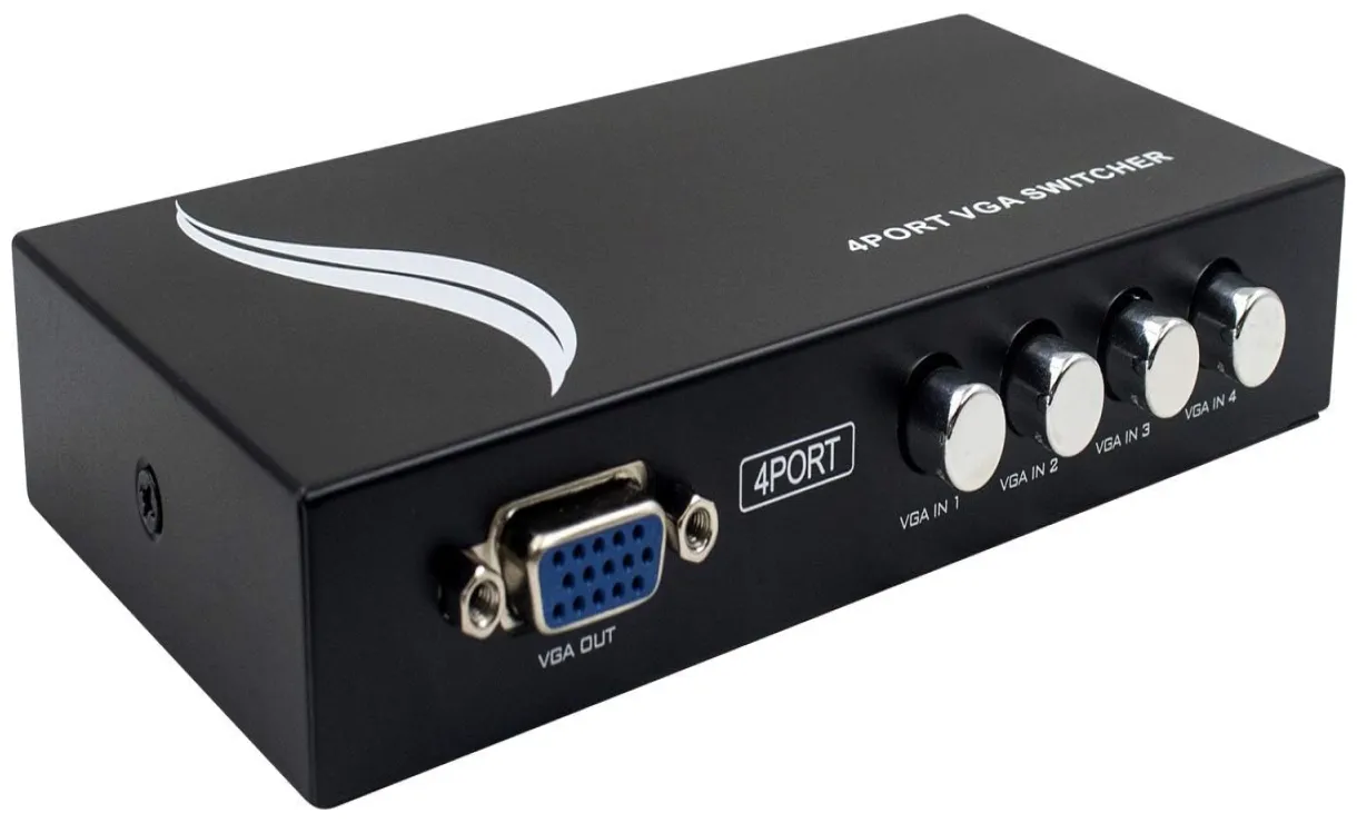 Duttek VGA Switch, Commutateur VGA, Switcher VGA 15HDF à 4 Ports(1 hôte