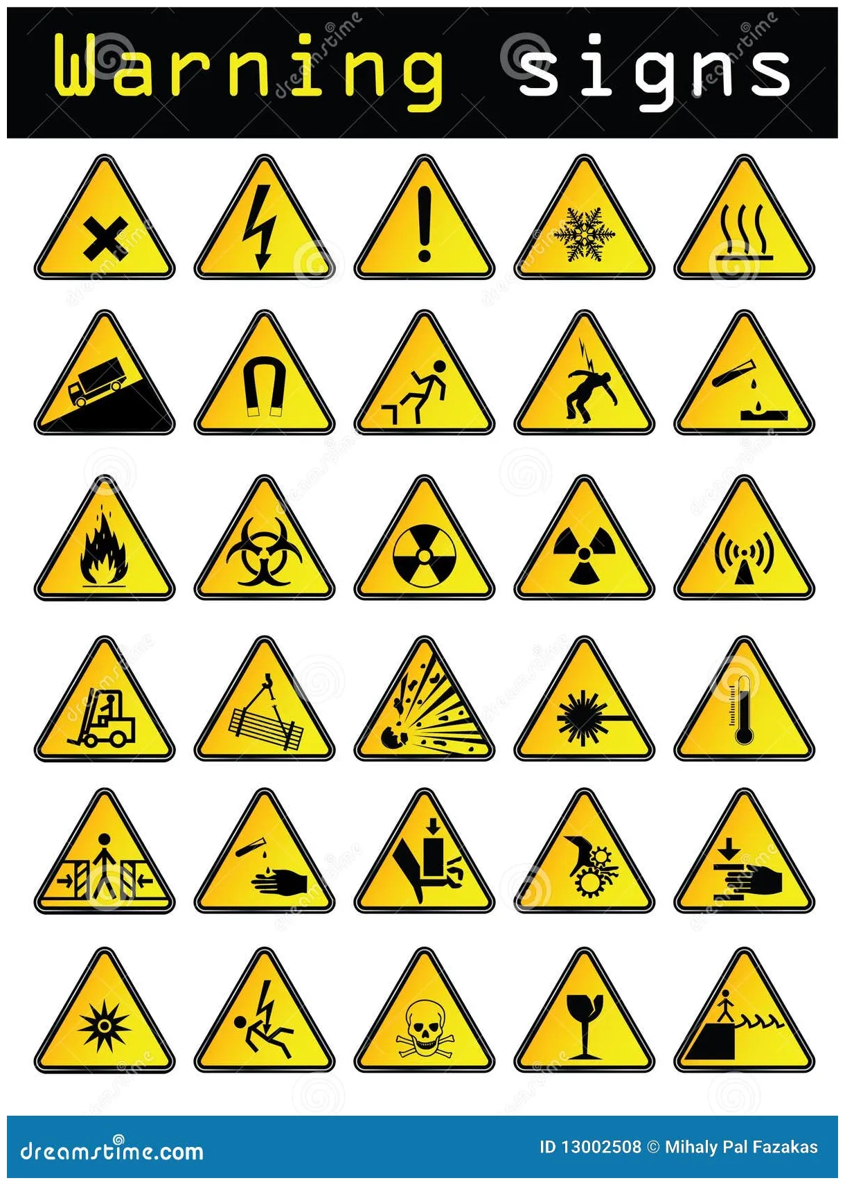 Vector warning signs stock vector. illustration of injury 13002508