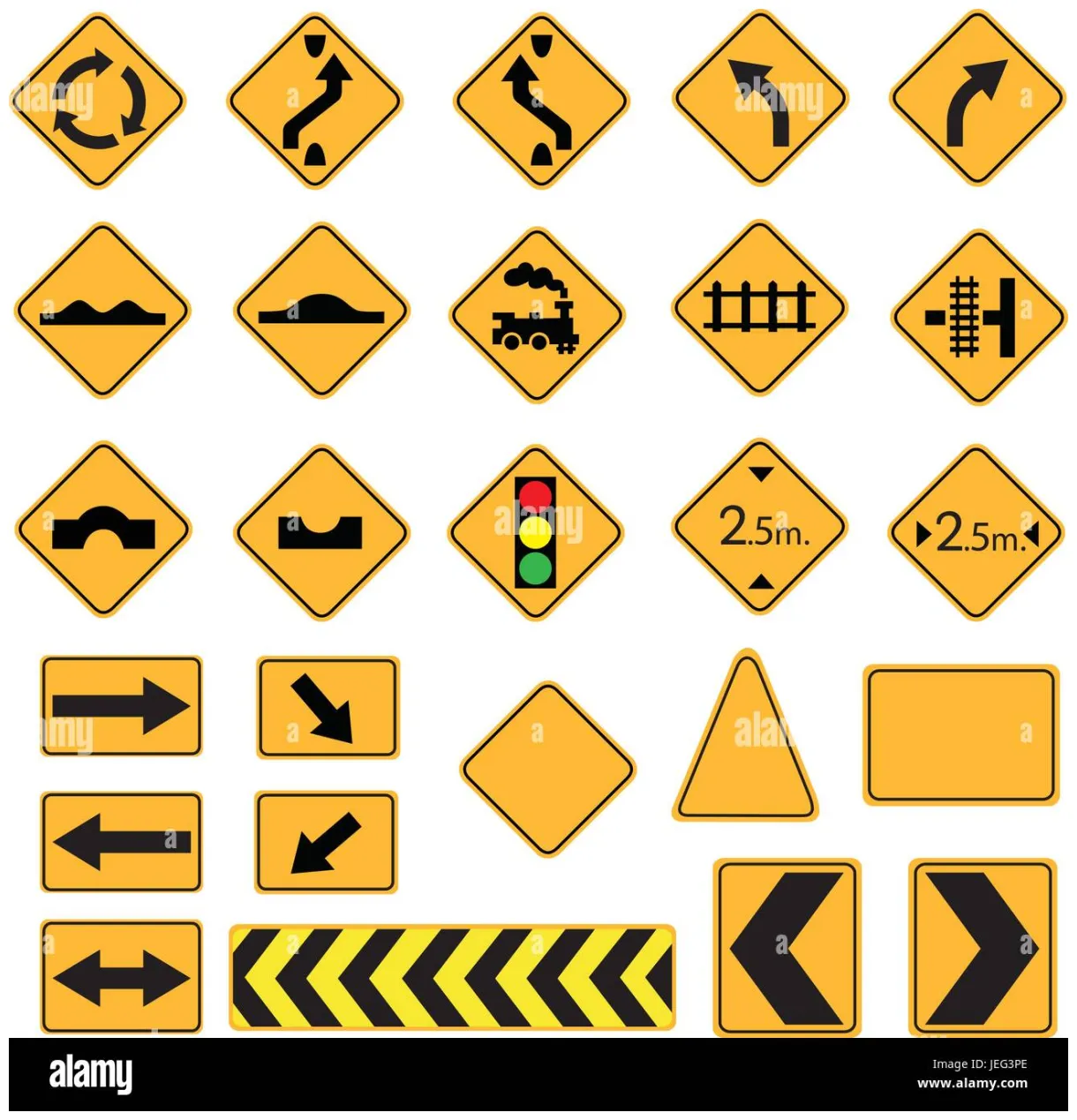 Road signs, traffic signs, vector set, warning stock vector & art