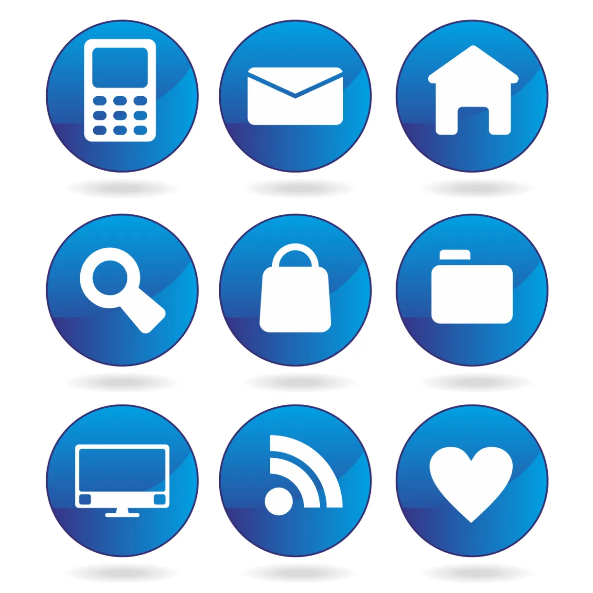 Vector for free use blue web icons