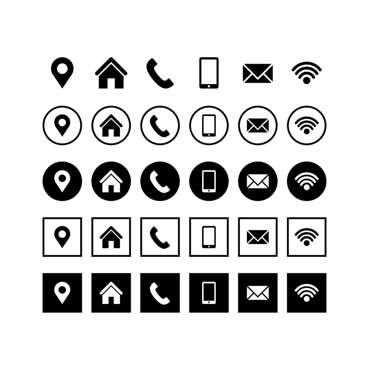 Set of black web corporate business card icons design 10843542 vector