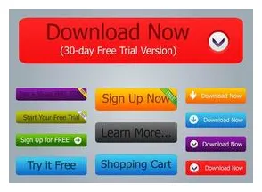 Website buttons vector for free s