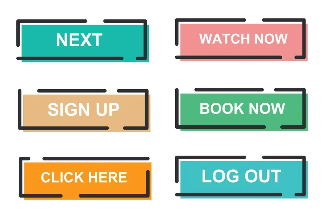 Buttons for website vector art, icons, and graphics for