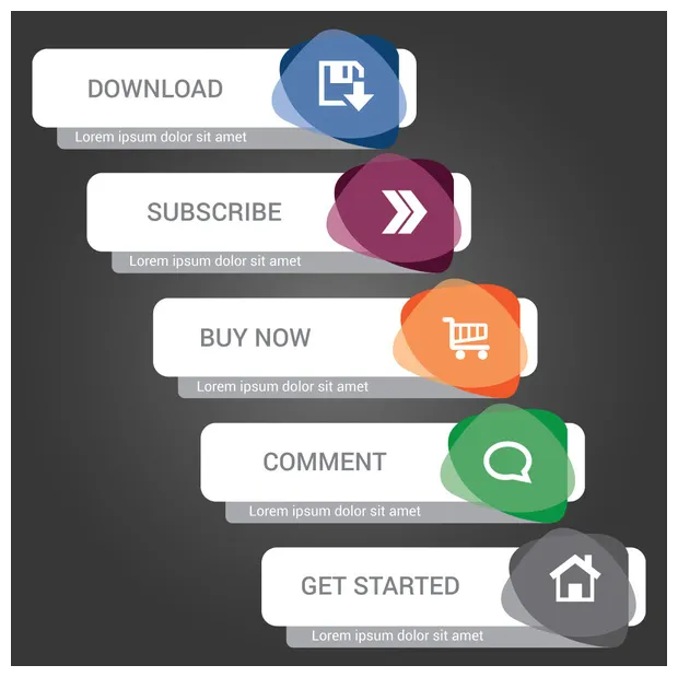 Free editable buttons for website vectors 110,290