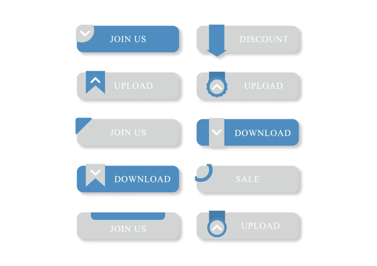 Buttons for website vector art, icons, and graphics for