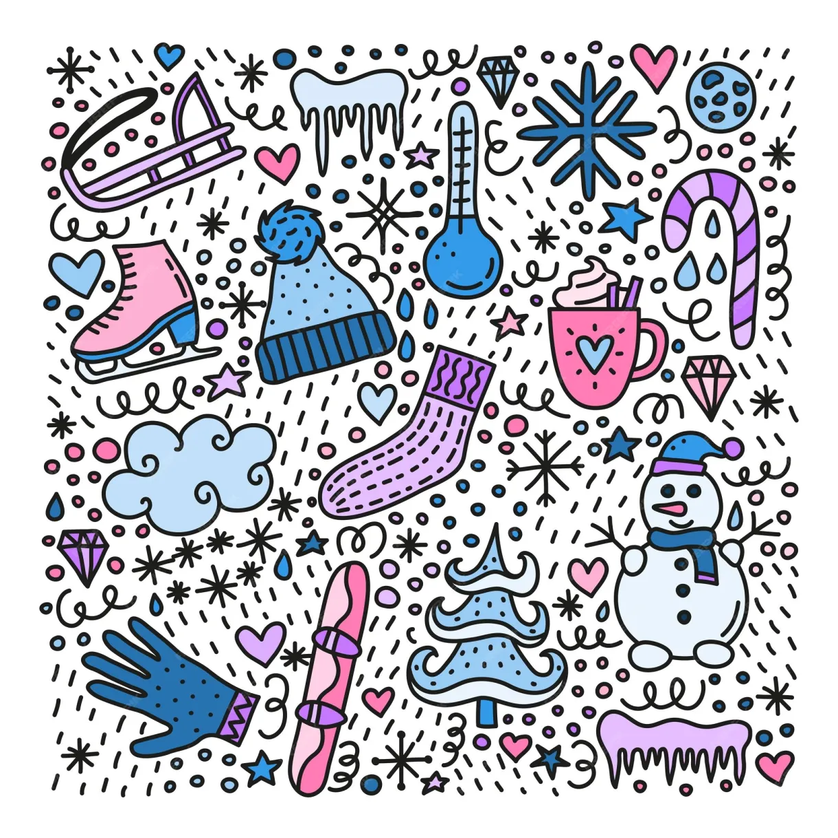 Premium vector set of doodle