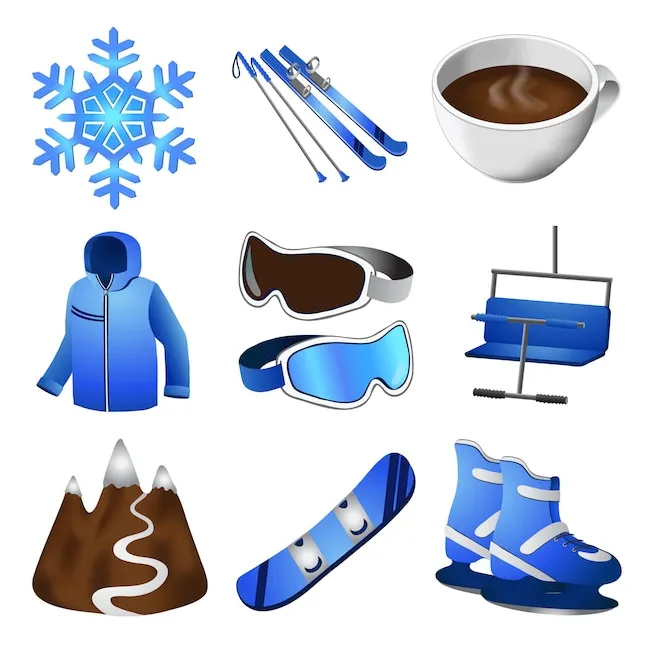 Premium vector set of . sport. ski base