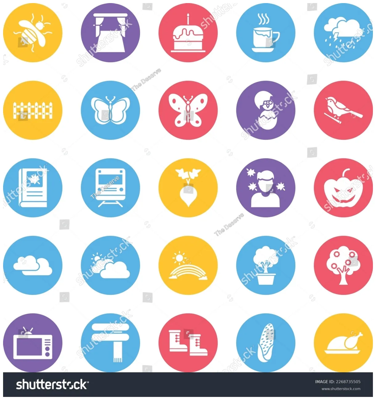 Pack spring icons set stock vector