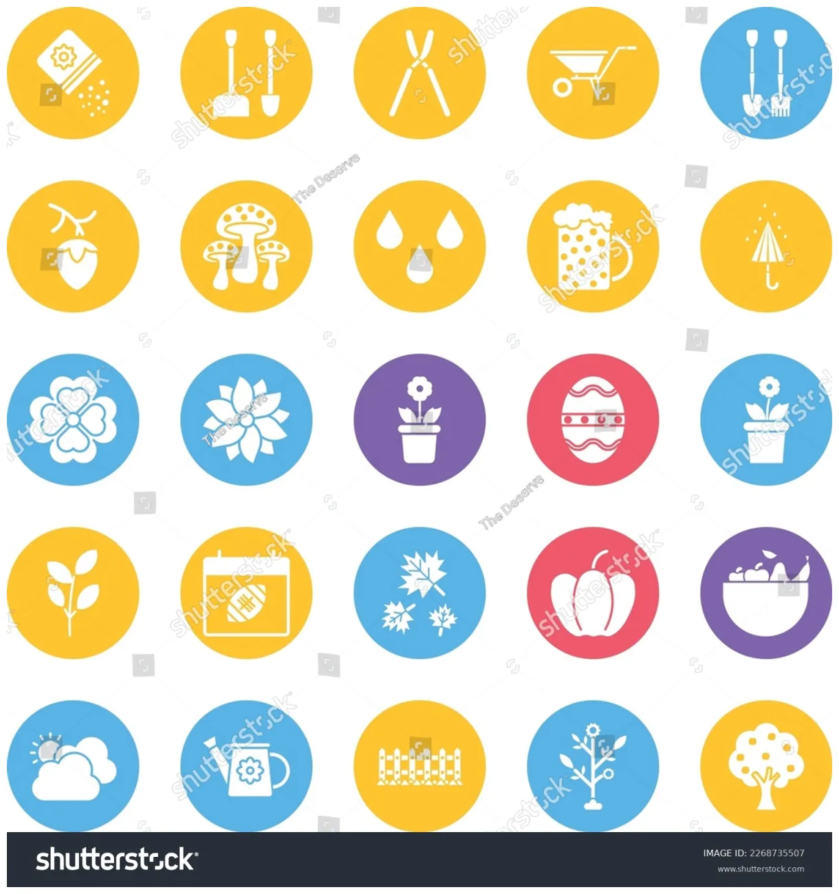 Pack spring icons set stock vector