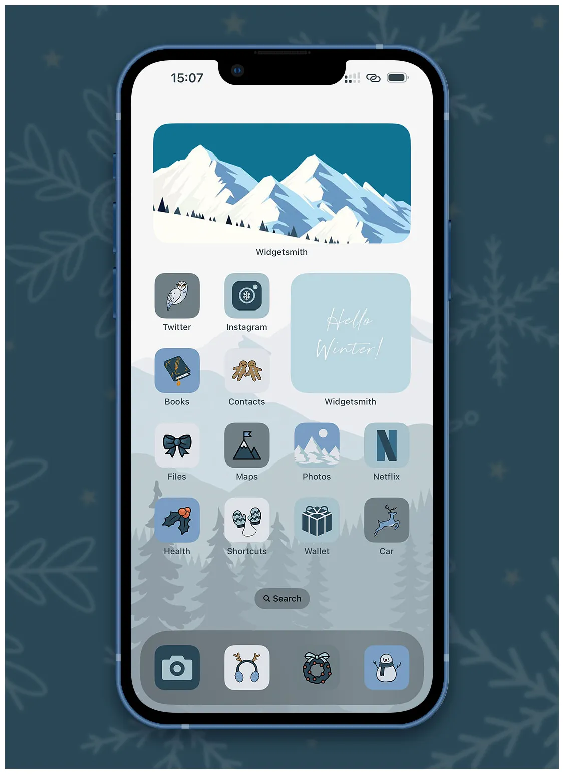Winter aesthetic app icons for iphone cold & blue app icons free